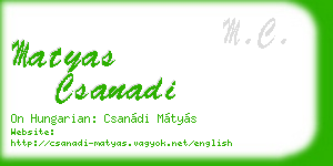 matyas csanadi business card